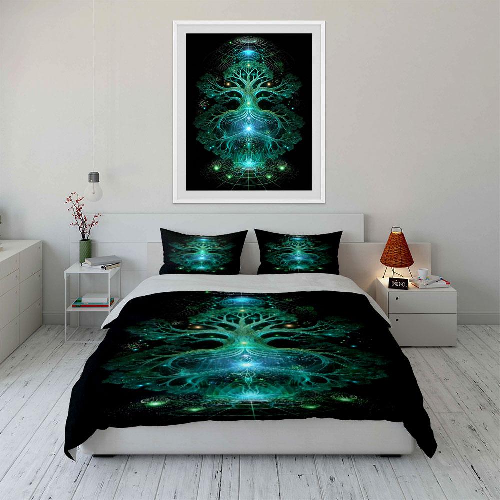 Glowing tree with patterns. Bedding sets Duvet cover sets Duvet covers Pillowcases(1 * Duvet Cover 2 * Pillowcases without duvet insert)