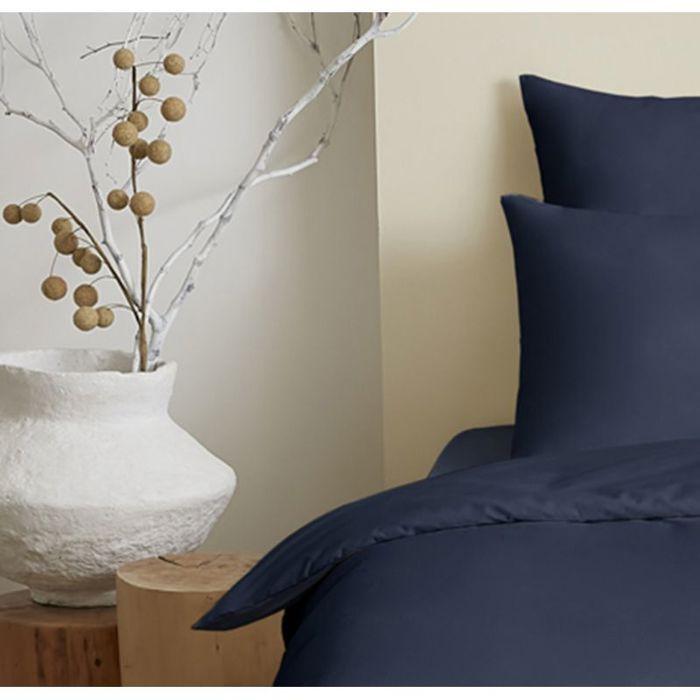 Complete Pack 4 Pieces Single Color Navy Duvet Cover for Bed 90 X 190 Cm