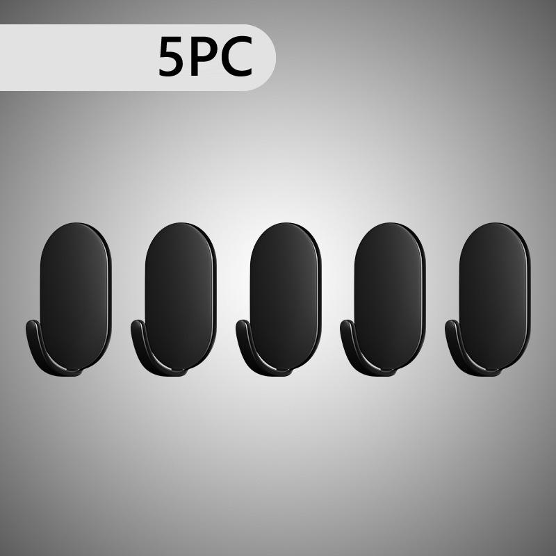 5/10pcs Stainless Steel Wall Hooks Strong Load-bearing Punch Free Simple Installation Self-Adhesive Stainless Steel Hooks Set