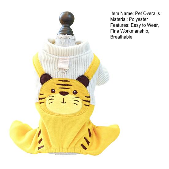 Комбинезон для домашних животных, милые желтые брюки с тигровым комбинезоном, легко носить, дышащие, стильные комбинезоны для домашних животных, тонкая работа