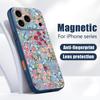 Чехол с цветочным узором для девочки для iPhone 17 Pro Max Funda iPhone 16 15 14 13 Pro Max Магнитный Для Magsafe Гибридный Тонкий Матовый Чехол