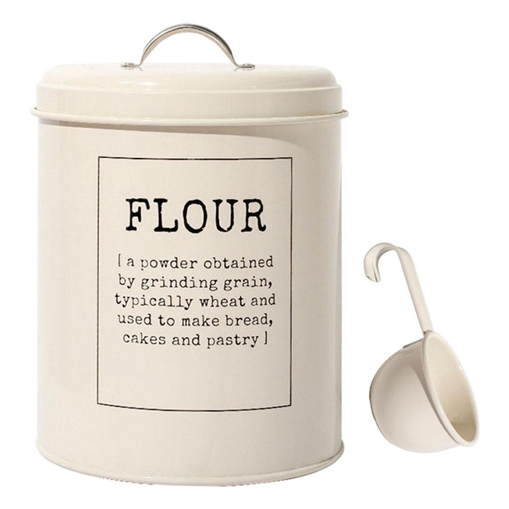 Metal Vintage Food Flour Storage Tin Jar 5 Litres Container Decor Durable