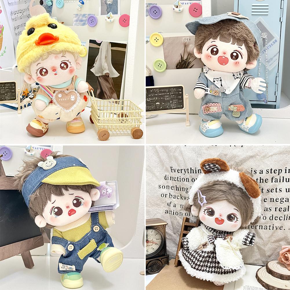 Для 20 см хлопковые комбинезоны для кукол из мультфильмов, сменная одежда для плюшевых кукол, аксессуары для игрового дома, мини-одежда