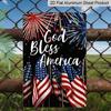 Плоский 2D Патриотический Металлический Знак "God Bless America", Алюминиевое Настенное Искусство 8×12 Дюймов, Дизайн с Американскими Флагами и Фейерверками, Прочный Декор для Дня Памяти