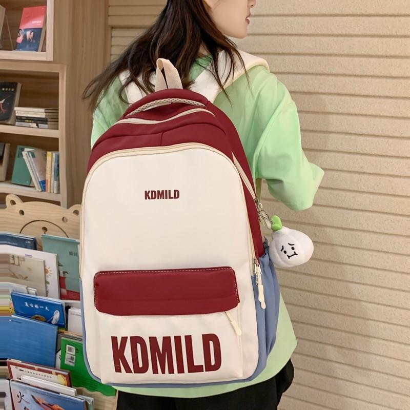 Школьная сумка большой вместимости, женский младшеклассник, старшеклассник, цветной контрастный рюкзак, дорожный рюкзак