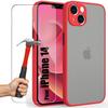 Case - BOOLING - For iPhone 14 - Silicone - Ultra Thin - 2 Tempered Glasses Included