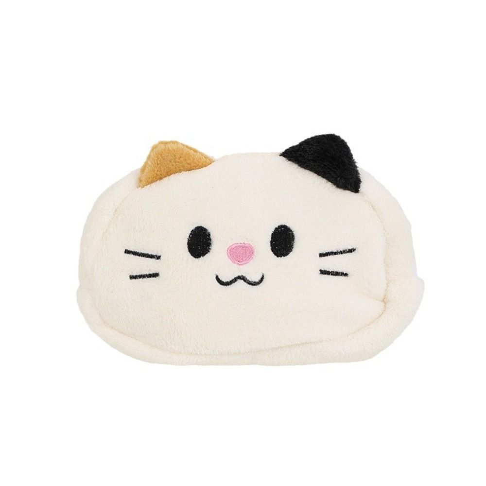 Zipper Plush Pencil Case Desk Organizer Cat Makeup Bag Smile Cat Pencil Bag  School Supplies