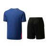 Li Ning Badminton Series Color Block эластичный спортивный костюм для соревнований по бадминтону повседневный спортивный костюм унисекс спортивная одежда темно-синий черный AATU025-4