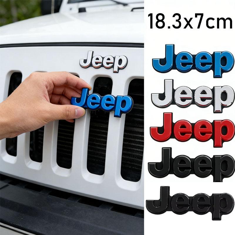 2026 New Car Front Grille Emblem ABS Logo Badge Sticker Styling for Jeep Wrangler JK JL Grand Cherokee Compass Renegade Patriot AMX1