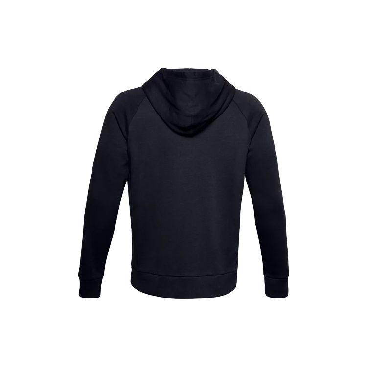 Under Armour Тренировочная флисовая теплая толстовка с капюшоном на молнии для мужчин, черная 1357111-001
