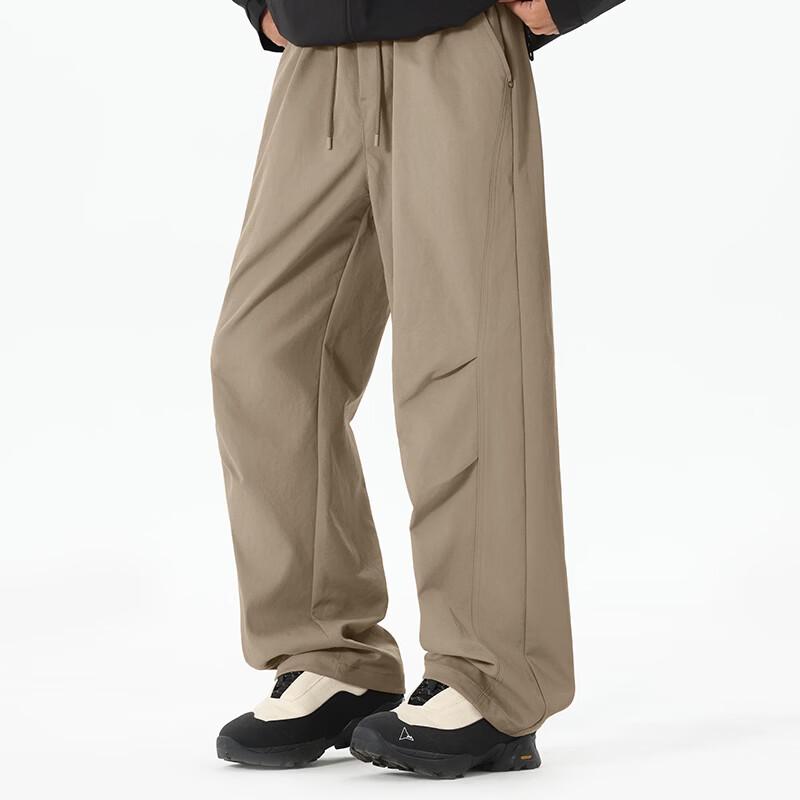 MINISO Men's Japanese Style Relaxed Curved Leg Parachute Pants