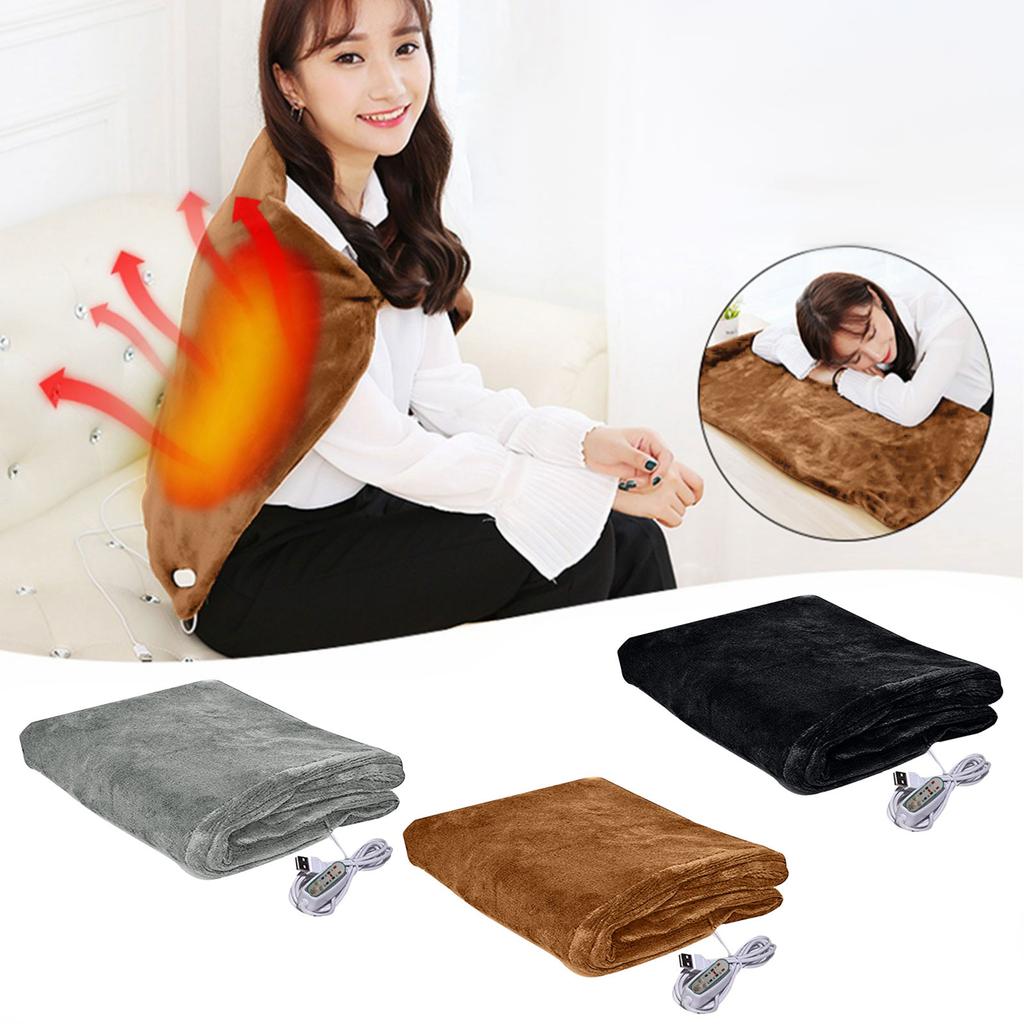USB Heated Electric Warming Shawl Lap Blanket Heated USB Heating Blanket Soft Blanket
