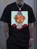 Cartoon Bear Graphic Printed Short-sleeved Luxury Cotton T-shirt Summer Unisex Men Women Casual Loose Fashion Trendy Clothing