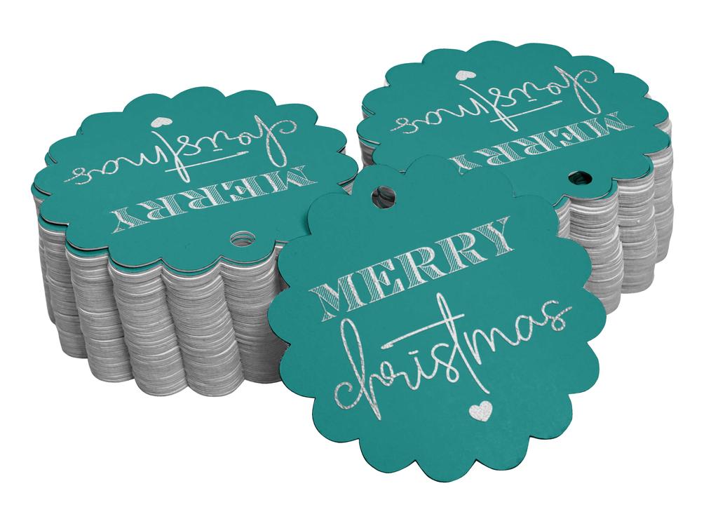 Inkdotpot Real Gold Foil Merry Christmas Tags Favor Hang Paper Tags 100
