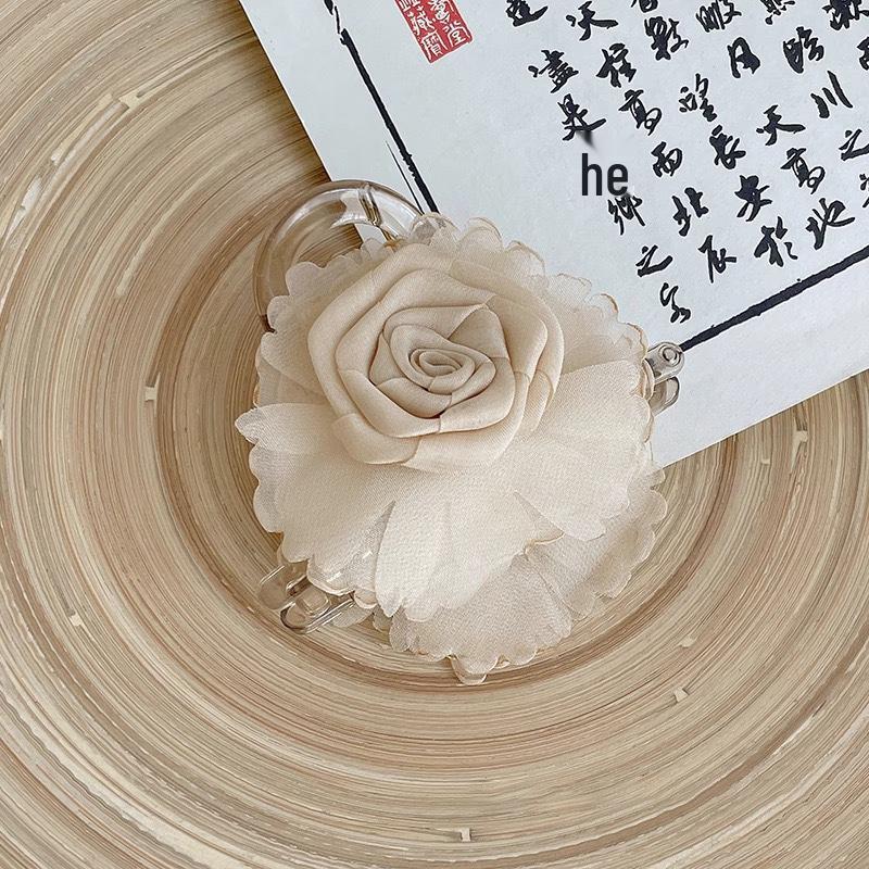 Caro 3D Rose Hair Claw Clip - 2024 High-End Floral Shark Clip for Women, Elegant Headwear