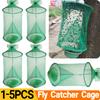 Hanging Fly Killer Net Trap Reusable Folding Flies Catcher Cage Practical Flies Net Traps Pest Control Tool for Household Garden