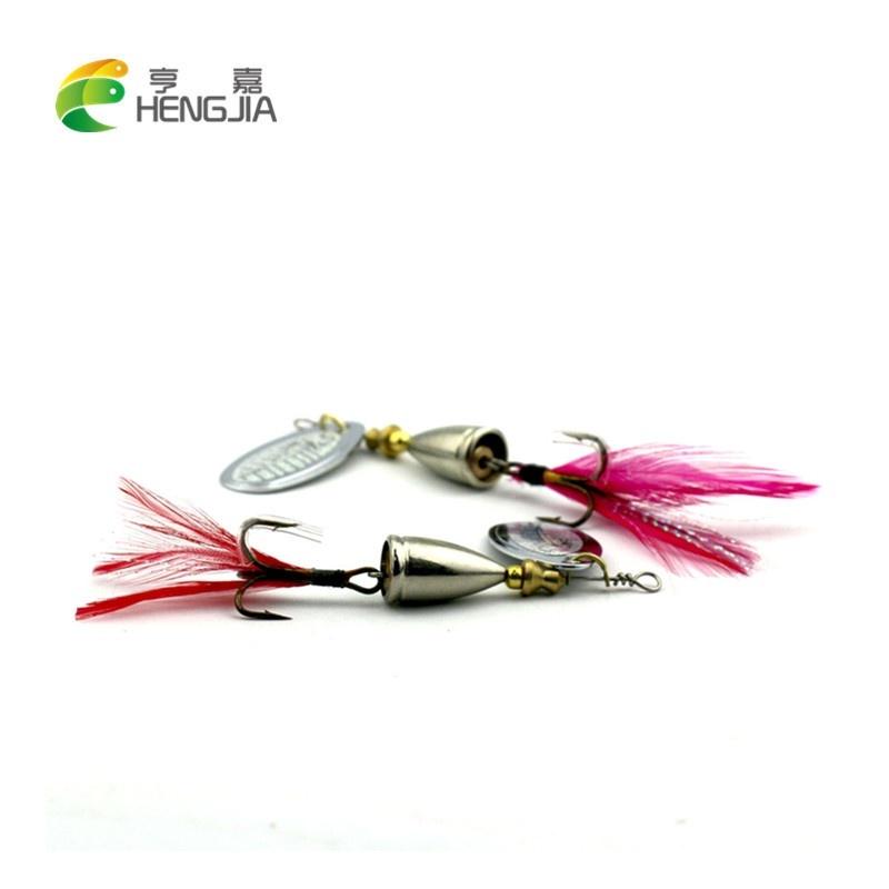 HENGJIA Рыболовная ложка 0,3 унции, металлическая жесткая наживка, рыболовные приманки для щуки, снасти, крючок, партия, 5 цветов в случайном порядке