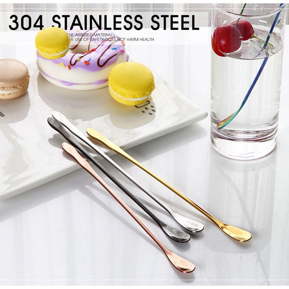 Home & Living Rainbow Long Handle Stir Spoon Stainless Steel Tableware Dessert Scoop Dinnerware