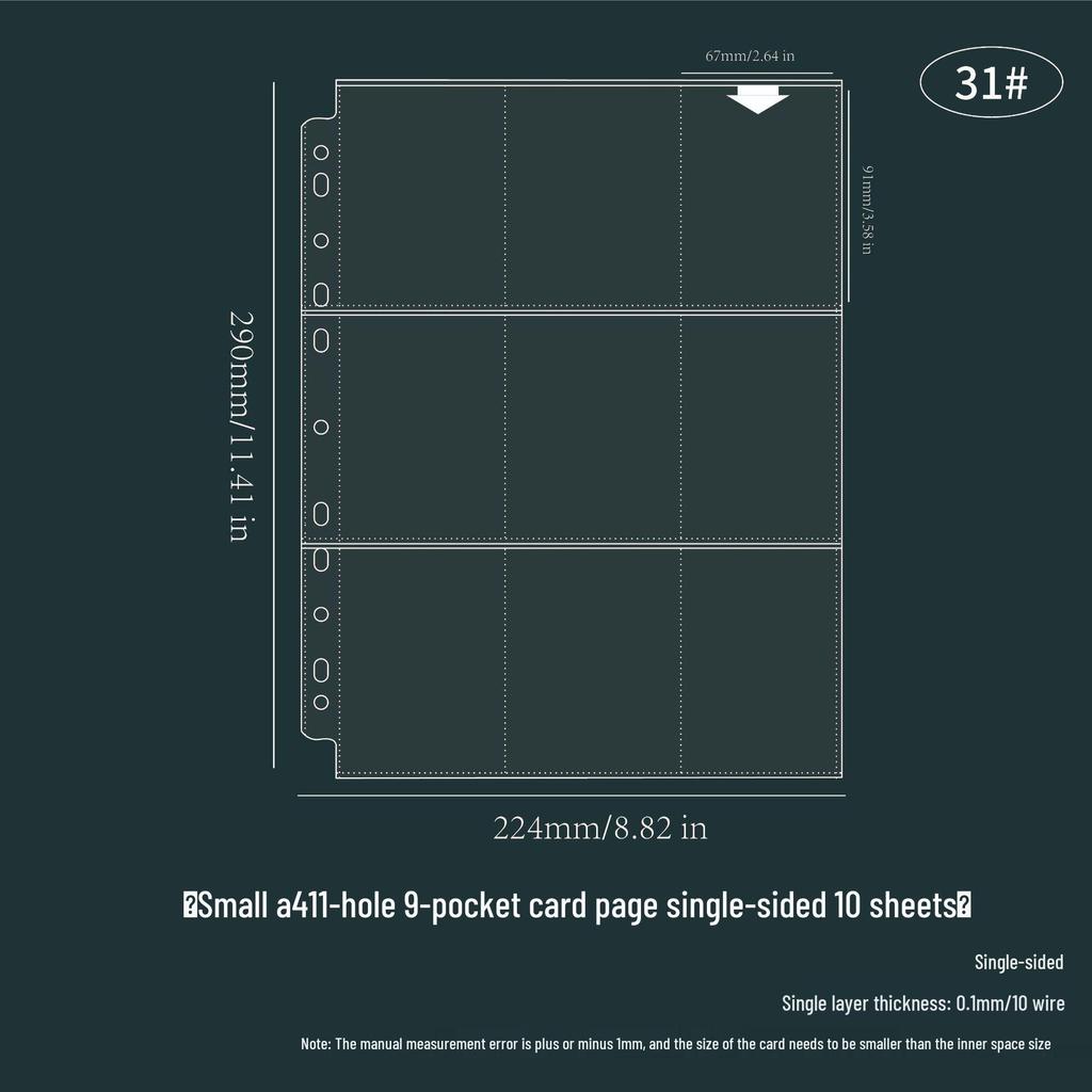 3-дюймовый фотоальбом для открыток формата А4: 7 отверстий, листы для карточек, журнал с одно-, четырех-, девятисеточной разметкой