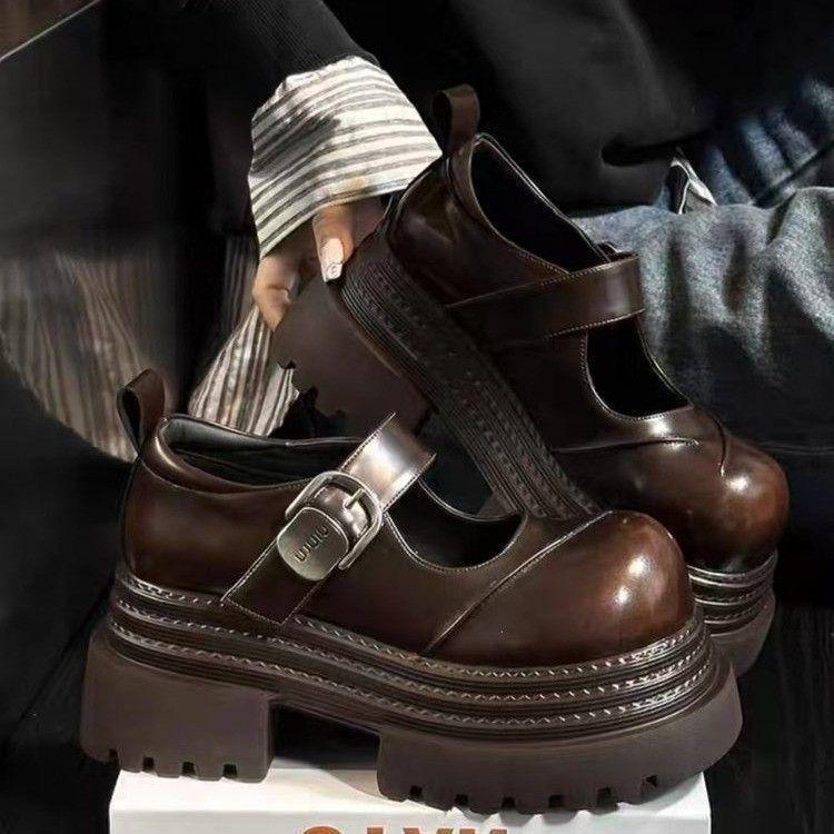 Нишевый дизайн, туфли на толстой подошве, новые туфли на среднем каблуке, высокого класса, Marfried Street, высокая ценность, Lizhen, туфли с неглубоким вырезом