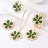 Double Layer 3D Lotus Flower Jewelry Set Hollow Out Flower Necklace Gifts Flower Jewelry Set  Women