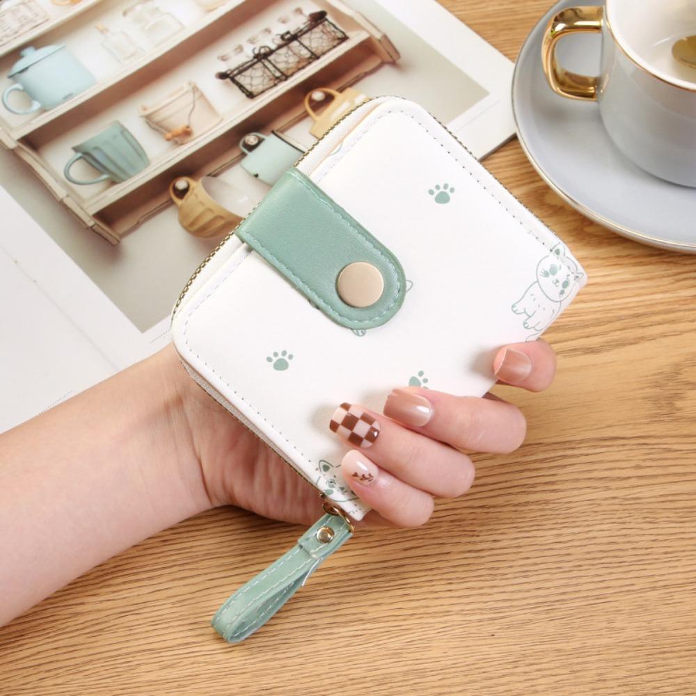 Multi-function Short Wallet Cat Pattern Card Holder Bag New Card Wallet Girl