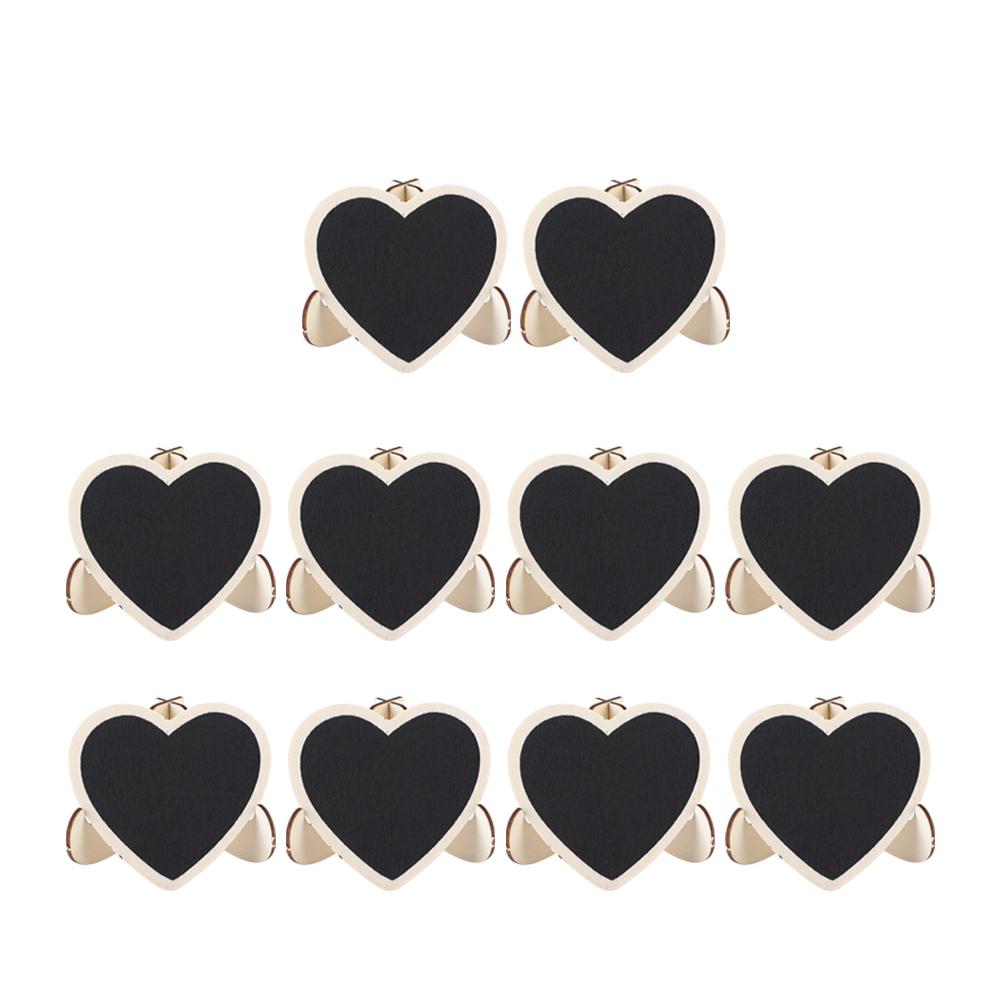 10Pcs Heart‑Shaped Blackboard Art Craft Display Message Board Wedding Decoration Ornament