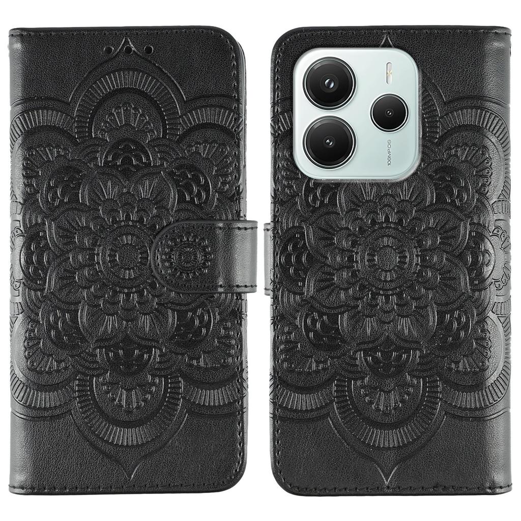 For Xiaomi Redmi Note 14 5G/Poco M7 Pro 5G Case PU Leather Mandala Imprinted Design Wallet Phone Cover