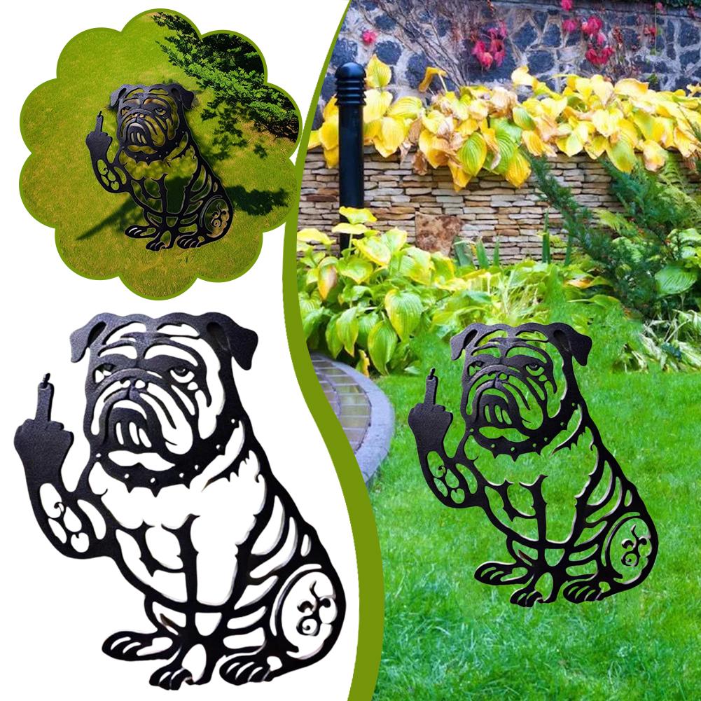 1 шт. Забавный бульдог, металлический садовый декор, французские средние статуэтки собаки из металла - бульдоги, украшения, вырезанные P8Y2