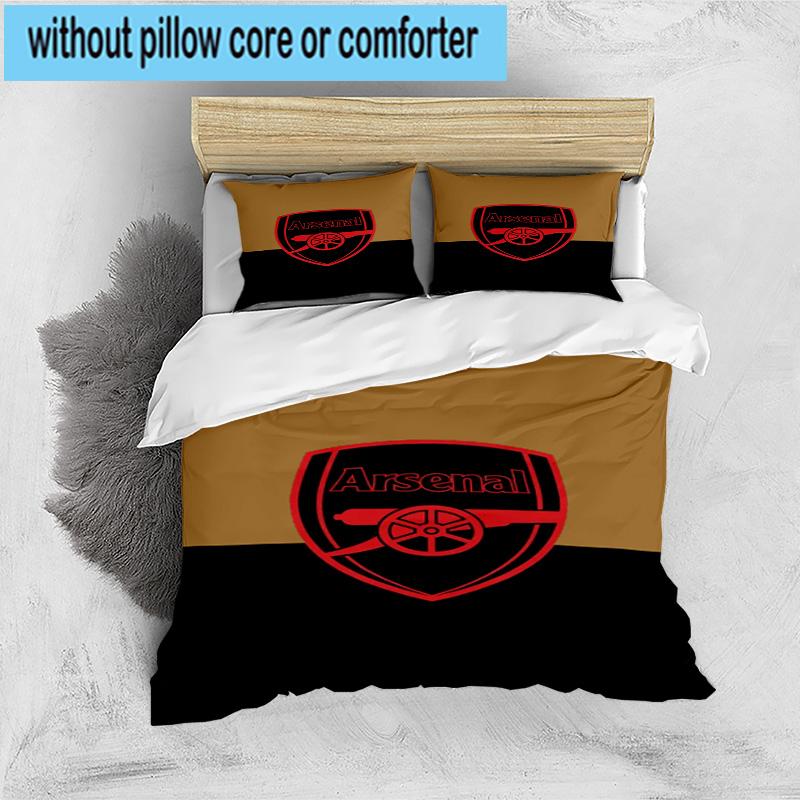 3pcs Arsenal Football Club Crest Printed Bedding Set Duvet Cover Closure Includes 1 Duvet Cover & 2 Pillowcases Bedding Sets Home Decor Gifts