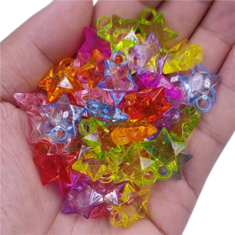 10-40Pcs Leaf Star Flower Transparent Beads DIY for Jewelry Making Necklace Bracelet Making