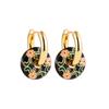 2025 Gold Color Stainless Steel Chunky Hoop Earrings Enamel Flower Round Loop Ear Buckle Earring Brincos for Women Jewelry