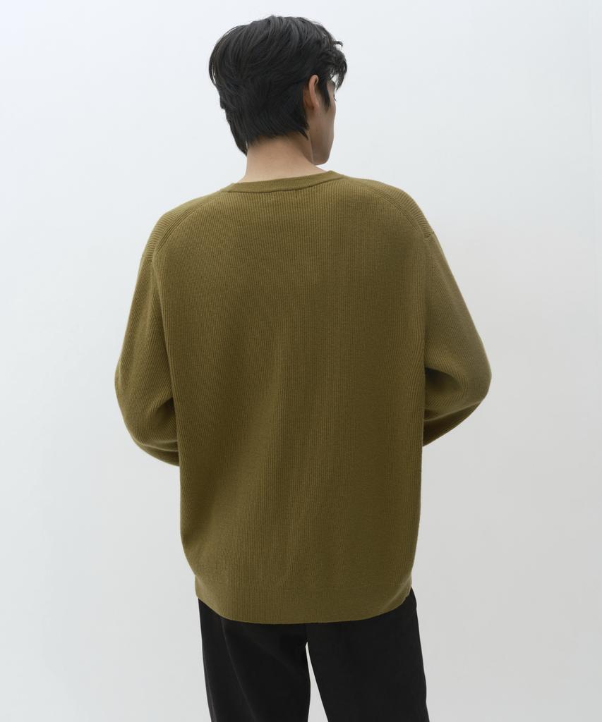 MUSINSA STANDARD [Victoria Wool] Minimal Ribbed Crew Neck Knit [Amber]