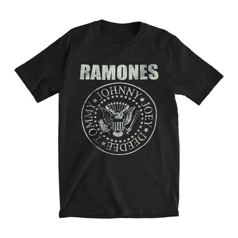 Группа Ramones - Легендарная Американская Панк-Группа - Рок Ретро Принт Футболка с Коротким Рукавом T Shirt