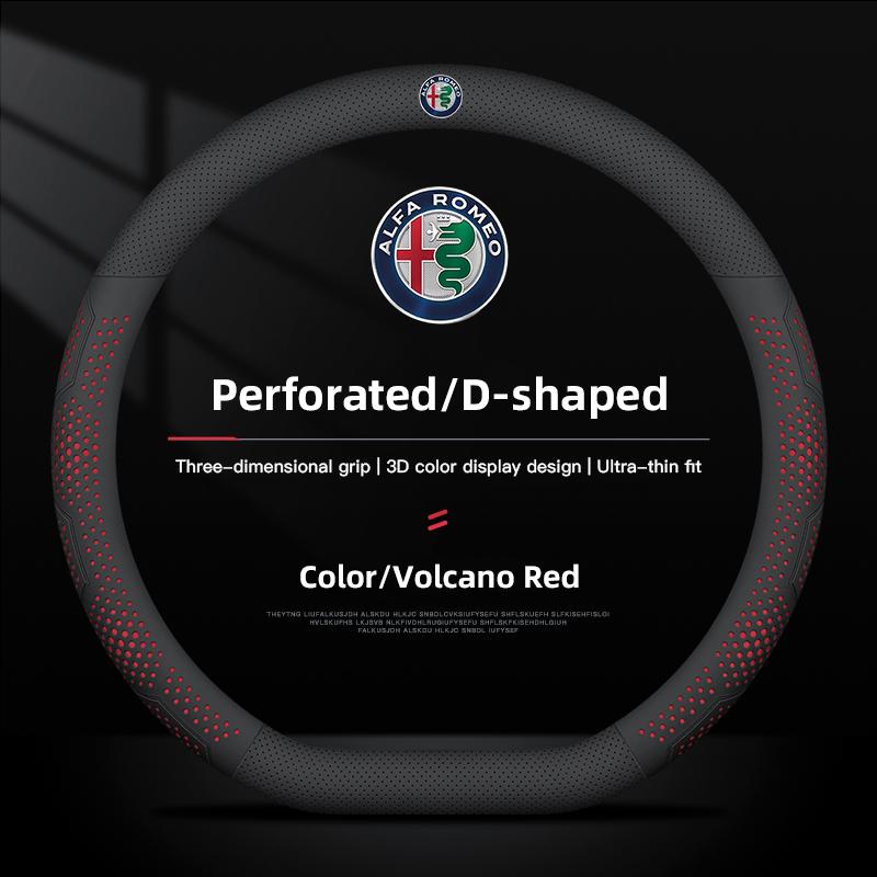 Car Styling Leather Steering Wheel Cover Auto Accessorie For Alfa Romeo 4C 159 166 Spider Giulia Giulietta 156 Mito 147 8C GT