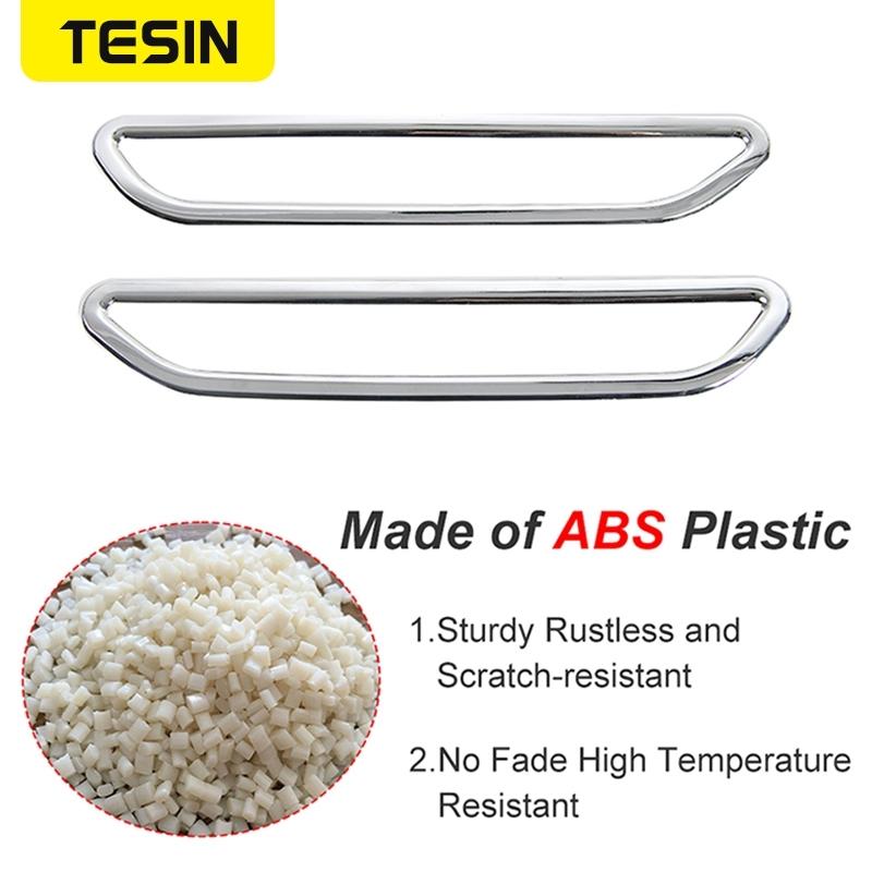 TESIN ABS Chrome Car Rear Bumper Side Warning Light Decoration Ring Exterior Accessories for Ford Mustang 2015-2022 Car Styling