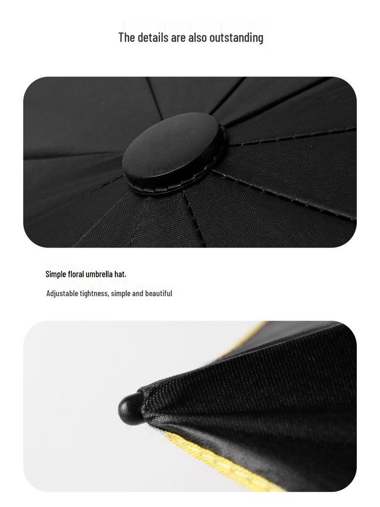 Усиленный ветрозащитный очень большой черный зонт для троих - Двойного назначения для солнца и дождя
