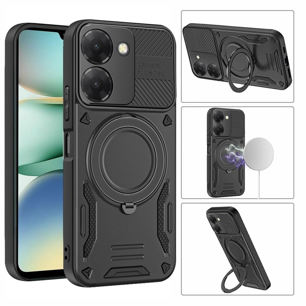 Для Xiaomi Redmi A5 NFC (США) (173,45 мм) Магнитный противоударный чехол из ТПУ + ПК для задней панели телефона с подставкой