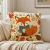Cute Cartoon Fox Cushion Cover Breathable Organic Short Plush Cushion Covers Machine Washable Wrinkle-Resistant Soft Durable