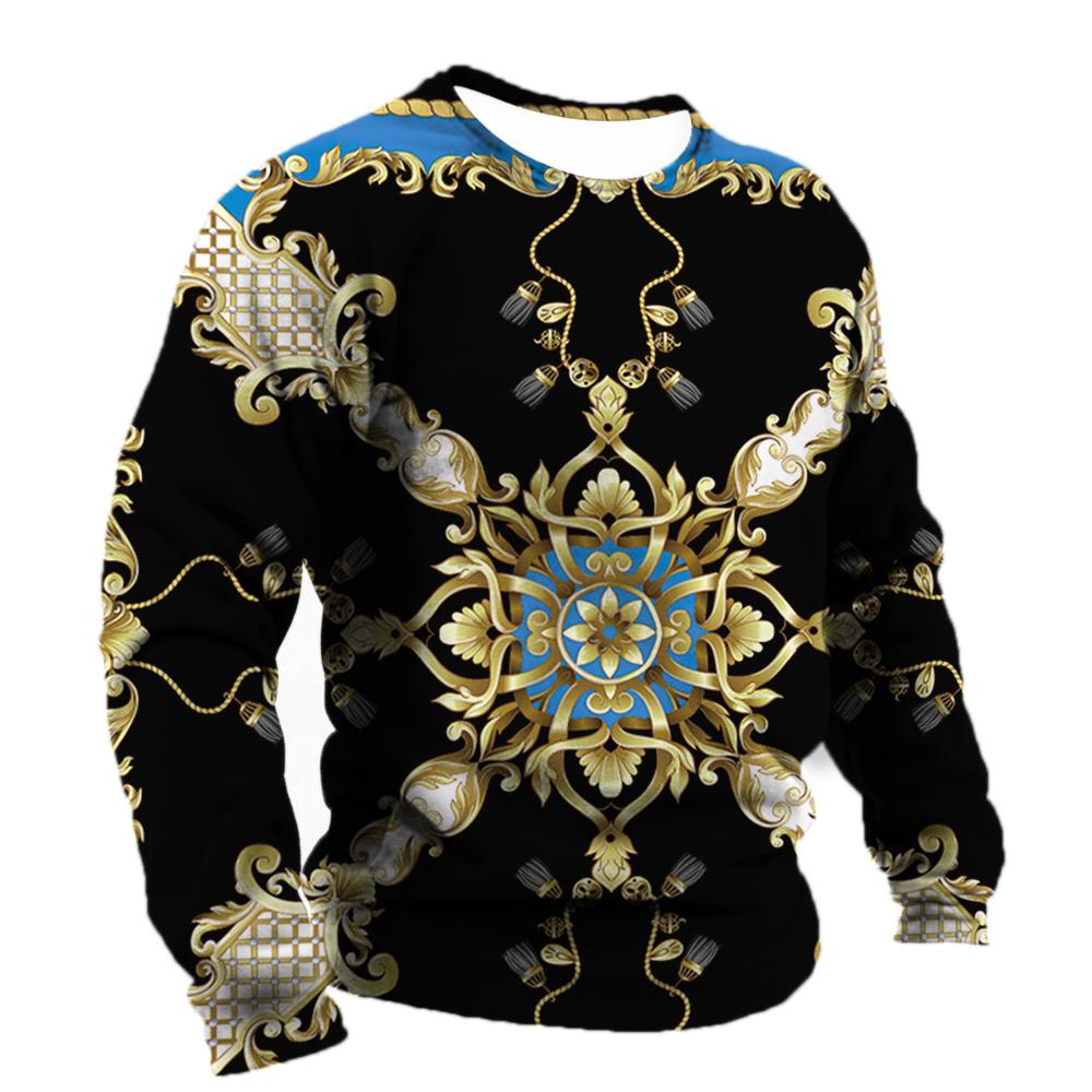 Роскошные социальные рубашки мужские хлопковые футболки футболки с барочной графикой модные 3d футболки уличные толстовки с круглым вырезом повседневная одежда
