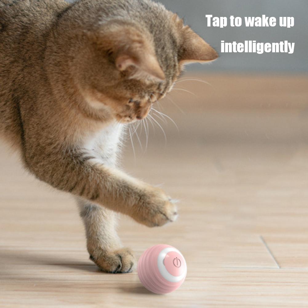 Electric Cat Ball Toys Automatic Rolling Smart Cat Toys Interactive for Cats Training Self-moving Kitten Toys for Indoor Playing