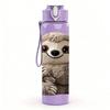 1PC Sloth Slow Cute Animal Portrait Print 750ml Color Plastic Sports Water Bottle Leakproof Flip Straw Lid Suitable for Sports Office Home Use