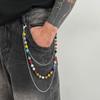 Zinc Zinc Zinc Alloy Punk Belt Chain Jeans Chain Pants Chain Colorful Rhinestone Bead Waist Chain  Steet