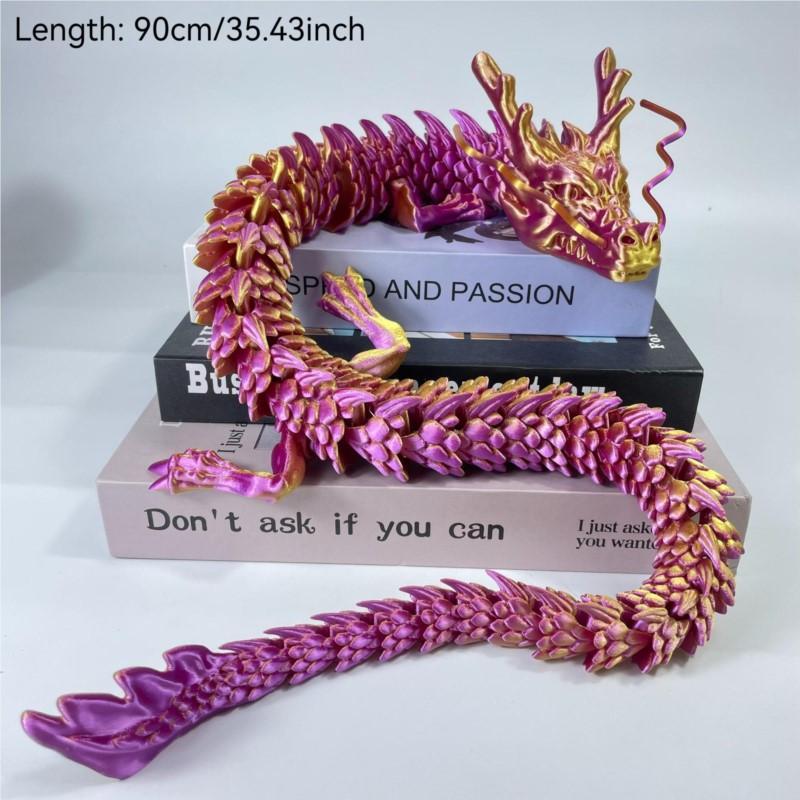 Новый 90 см 3D-печатный дракон, полный корпус, подвижные суставы, предмет интерьера и декора, фигурка, настольное украшение, детская игрушка
