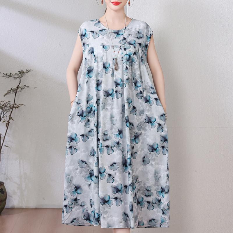 Летнее винтажное платье больших размеров, женские свободные повседневные элегантные длинные платья без рукавов большого размера