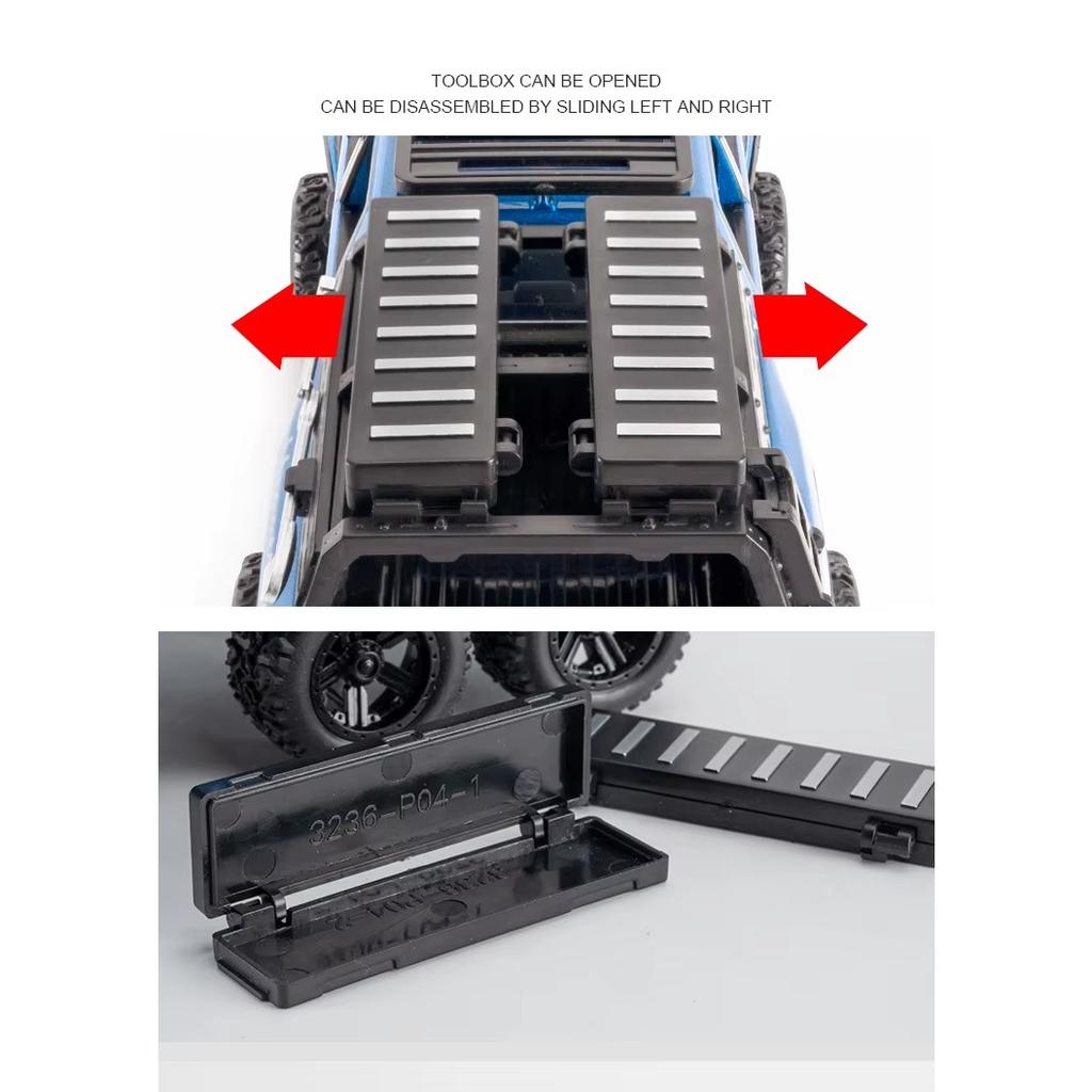 1/32 Scale Dodge Tyrannosaurus Rex RAM 1500 TRX 6*6 Warlord Alloy Miniature Car Diecast Metal Scale Car Model Sound and Light Kid Toy Car