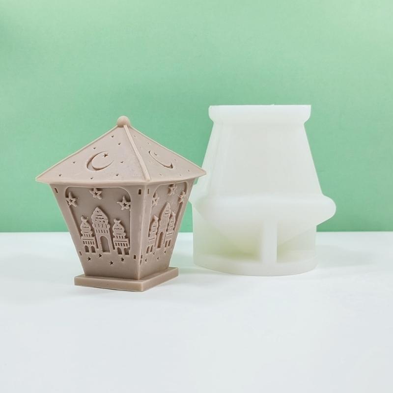 Форма для свечи Рамадан 3D Замок Силиконовые формы DIY Формы для литья из смол