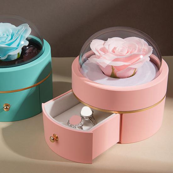 Консервированная цветочная шкатулка для кольца, бархатная подарочная коробка для ювелирных изделий, магнитная застежка, кольцо, ожерелье, кулон, футляр для предложения руки и сердца на День святого Валентина