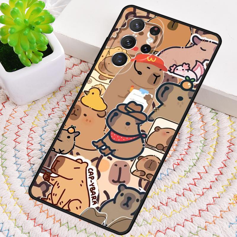 Милый Мультяшный Капибара Чехол для Телефона для Samsung Galaxy note 10 pro S26 Ultra S23 S24 FE S25 S21 S22 PLUS Ударопрочный Чехол