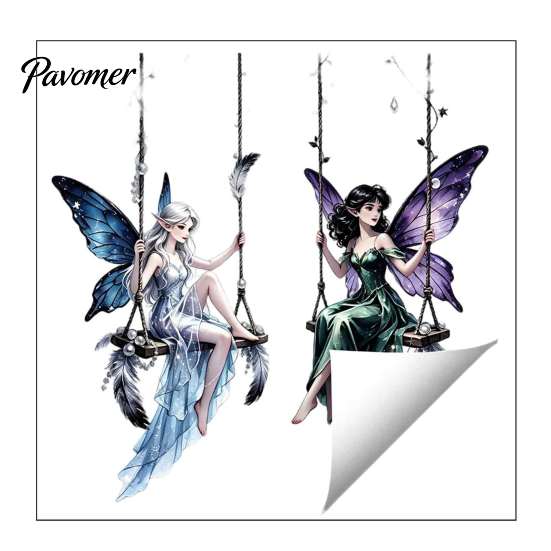Forest Style Wall Stickers Swing Fairy Switch Sticker, Decorative PVC Self Adhesive Decal for Light And Socket Panels, Creative Gift Girls Romantic